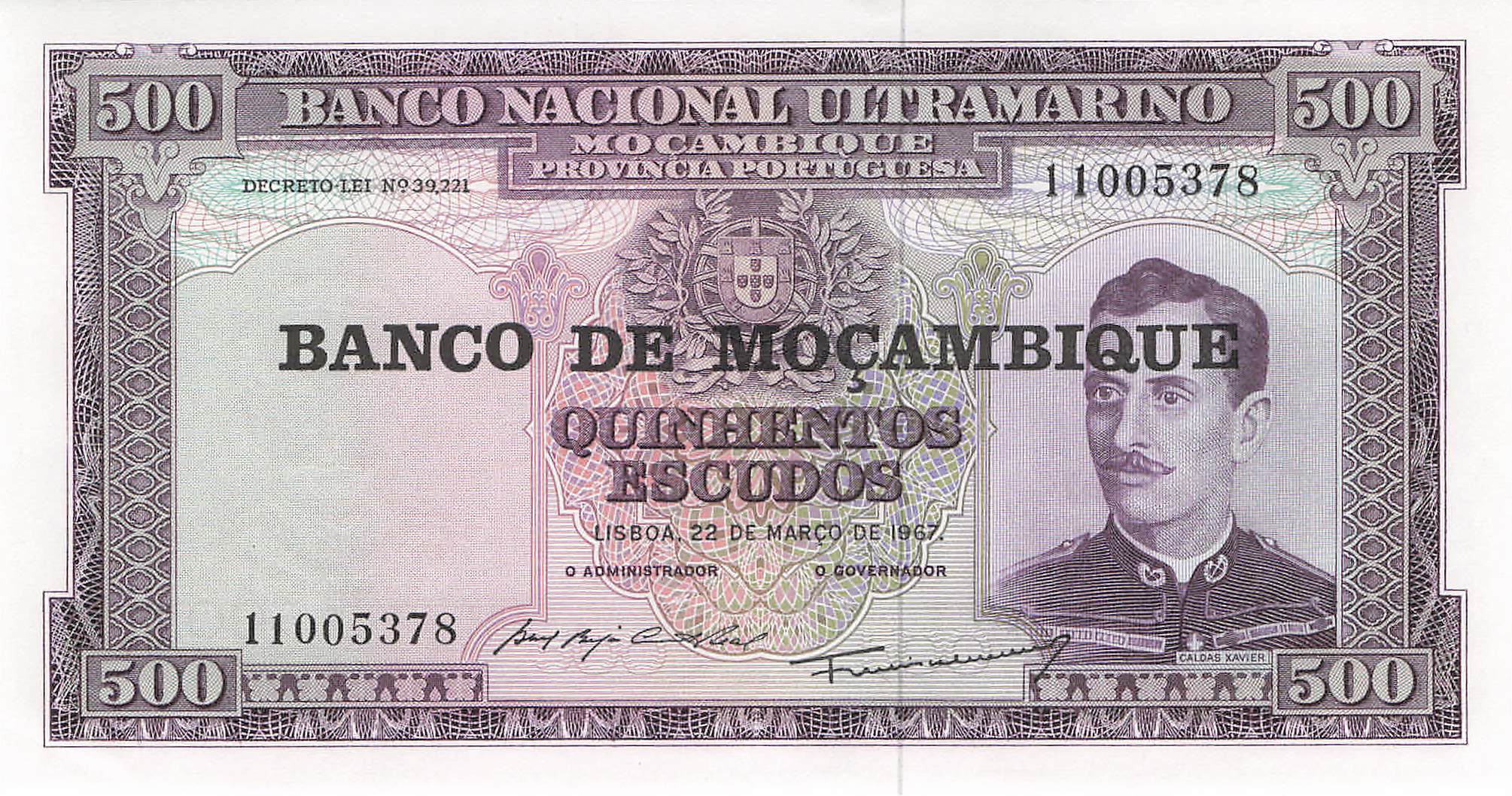 Mosambik Banknote in hochwertiger Erhaltung